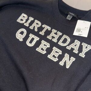 Forever 21 Black 'Birthday Queen' Sweater